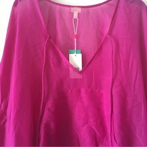 Fuchsia Plaid Swim Cover Up